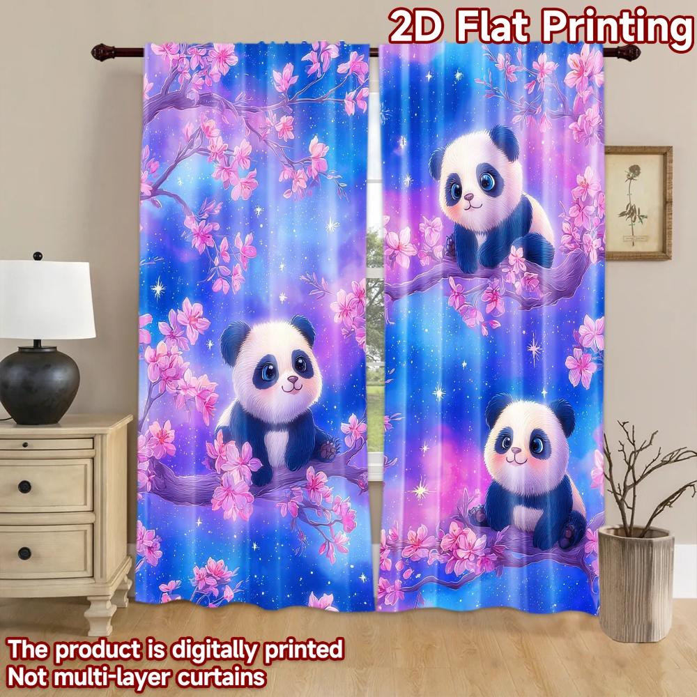 2D flat Photography Backdrop Tapestry Cherry Blossom Panda Sky 100% Polyester Holiday Decorations Perfect for Suitable for