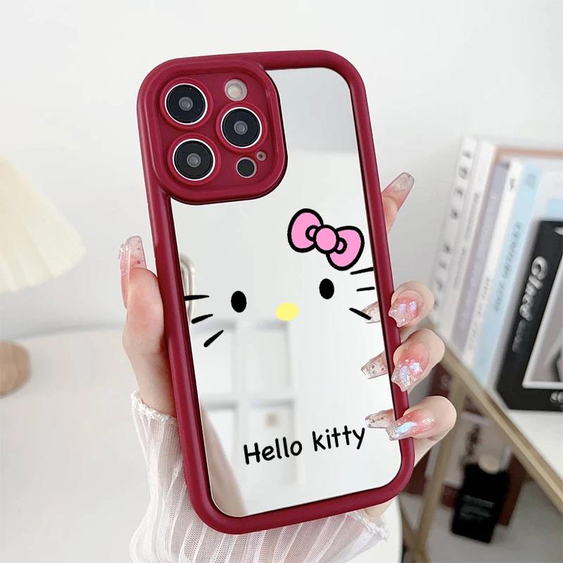 Mirror Makeup Flower Hello Kitty Chain Casing For Xiaomi Redmi Note 15 Pro 5G 15C 15 15A 14C Note 14 13 12 Pro Plus 5G Soft Case