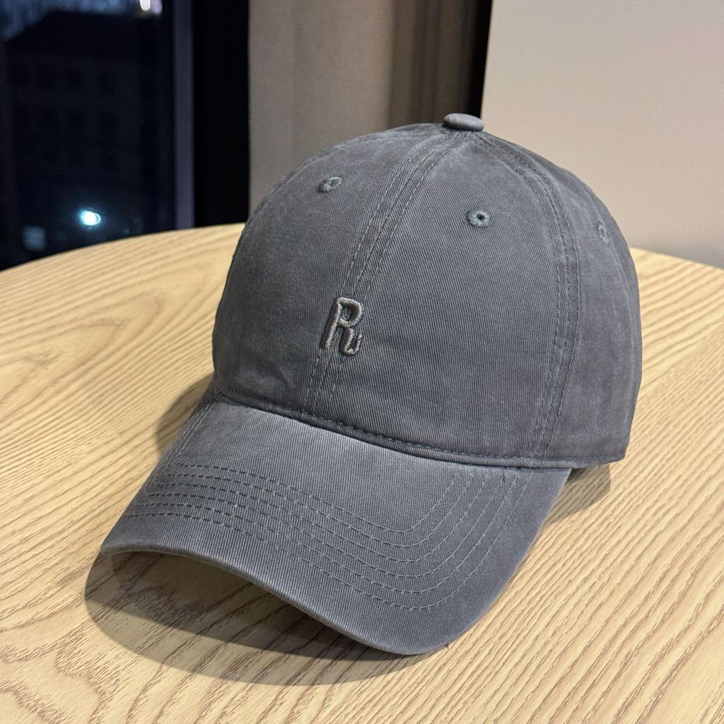 New R Simple Letter Print Soft Top Baseball Cap for Women, Breathable Spring/Summer Trendy Youthful Duckbill Cap for Men, Versatile Korean Style