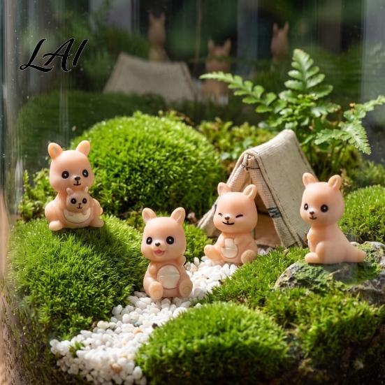 Small Resin Crafts 4Pcs Mini Kangaroo Figurines Cute Animal Miniature for Figurines Fairy Garden Decor DIY Craft Ornament Desk Decoration