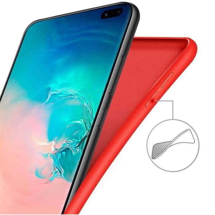 Coque de protection et Film de protection - Toproduits® - Samsung Galaxy S20 Ultra - Rouge - Noir - Verre trempé