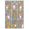 9 Sheets Easter Rabbit Eggs Window Clings Spring Cartoon Window Stickers Decals for Holiday Decoration Party Supplies
