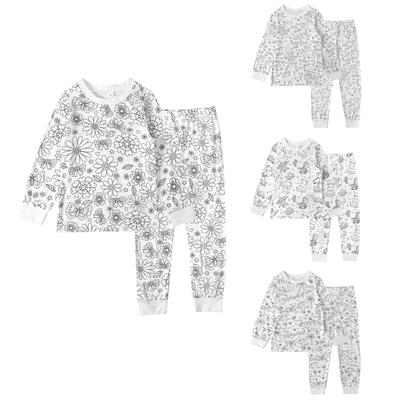 Детский комплект домашней одежды Sketch Coloring Fun Раскрашенная вручную домашняя одежда Пижамный комплект