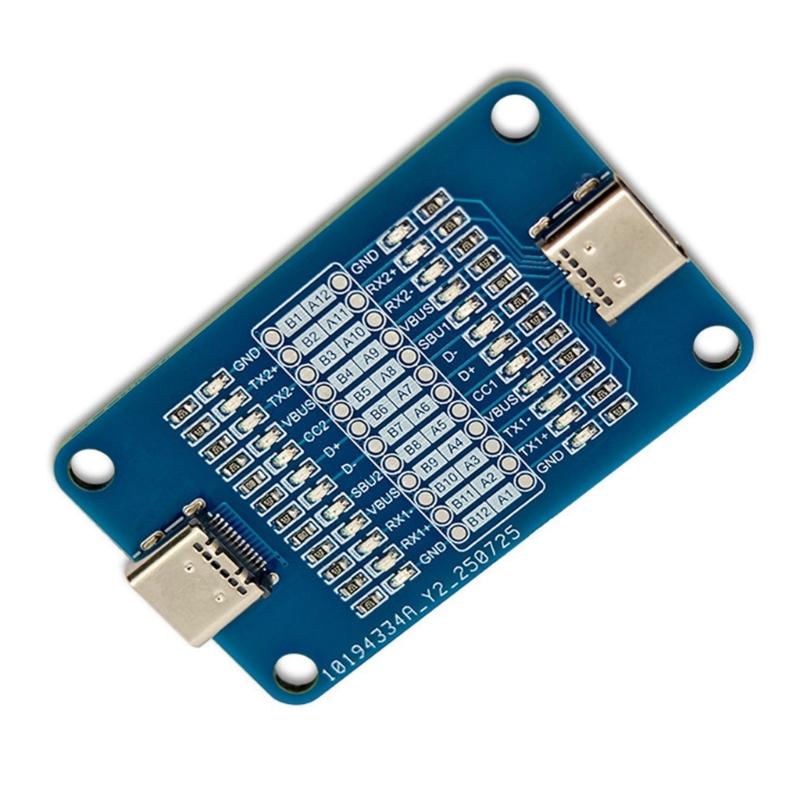 Диагностический инструмент для кабеля Type C с 12 светодиодными индикаторами для тестирования 24-контактного подключения и портативности