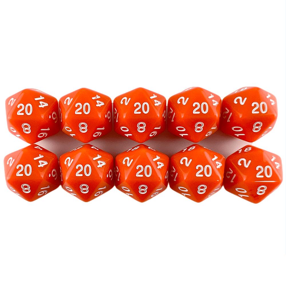 Opaque Color D20 Dice 10pcs 20 Sided Dice DND Game Dice for DND Board Game Acessories