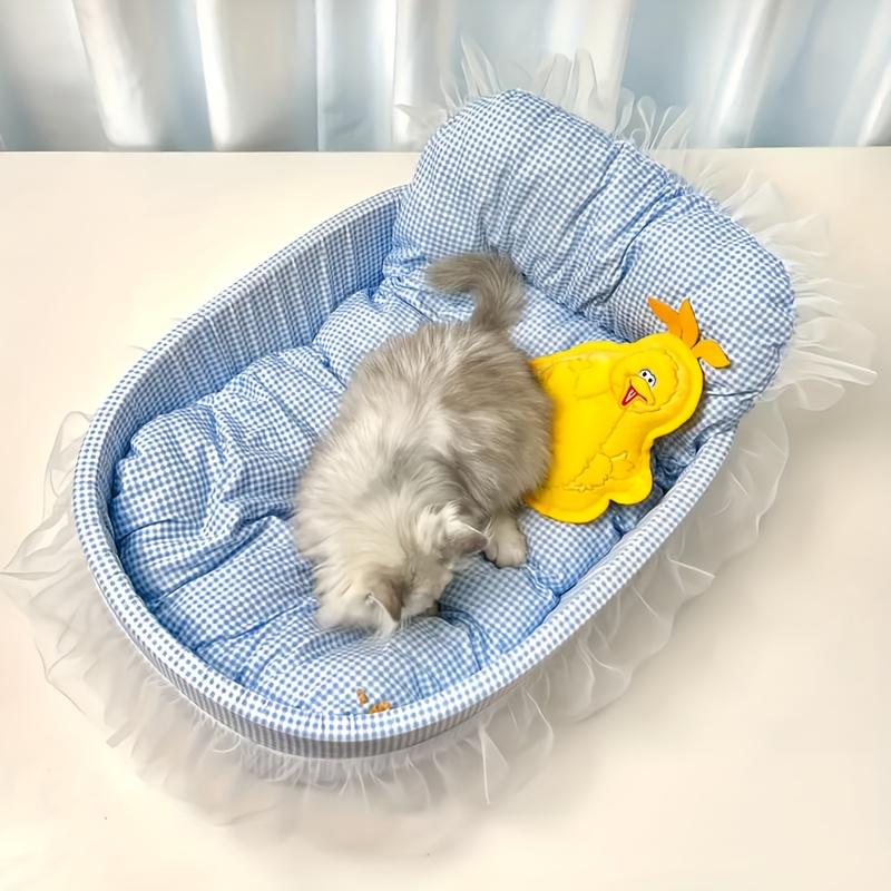 Cat Sofa Bed Comfortable Pet Nest 1pc Soft and Hairball Resistant Cute Lace Princess Bed for Cats and Small Dogs