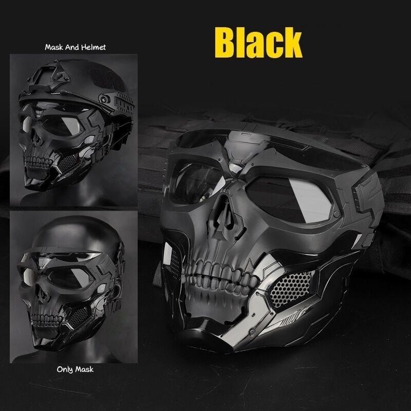 Halloween Skull Bearers Mask Glass Fiber Nylon Impact Resistance Airsoft Paintball Bicycle Combat Game Fits for FAST Helmet