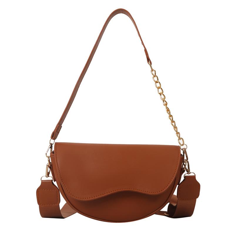 Bag Fashion Saddle Bag Simple Texture Pu Women'S Bag Daily Commuter Shoulder Bag Crossbody Women'S Bag
