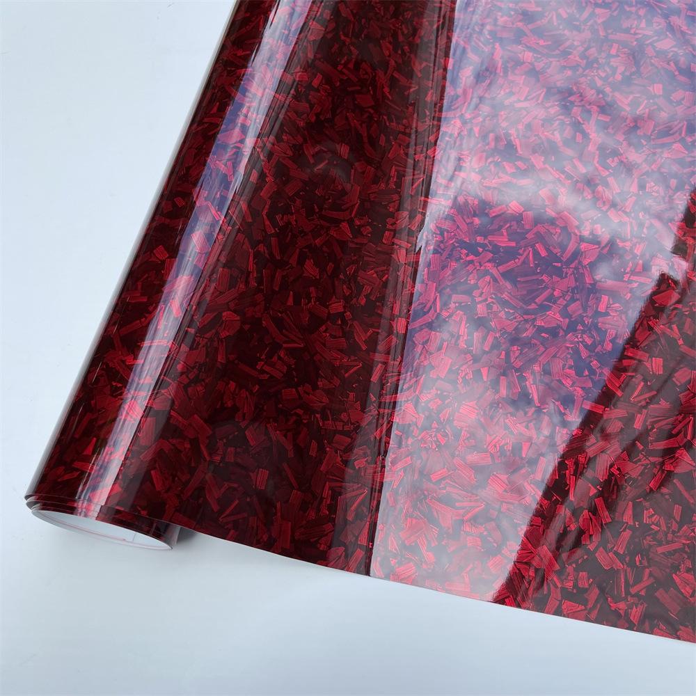 Fiber Black Flower Carbon Gloss Car Wrap Sticker For Interior Exterior