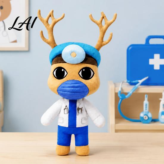 Stuffed Animal Gift for Birthday Funny Plush Doll with Career Uniform 10 Inch Cute Doctor PP Cotton Filled Animals Toy Horror Game Fans Soft