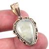 Natural Aquamarine Gemstone 925 Solid Sterling Silver TwoTone Pendant 1.50" M9o26