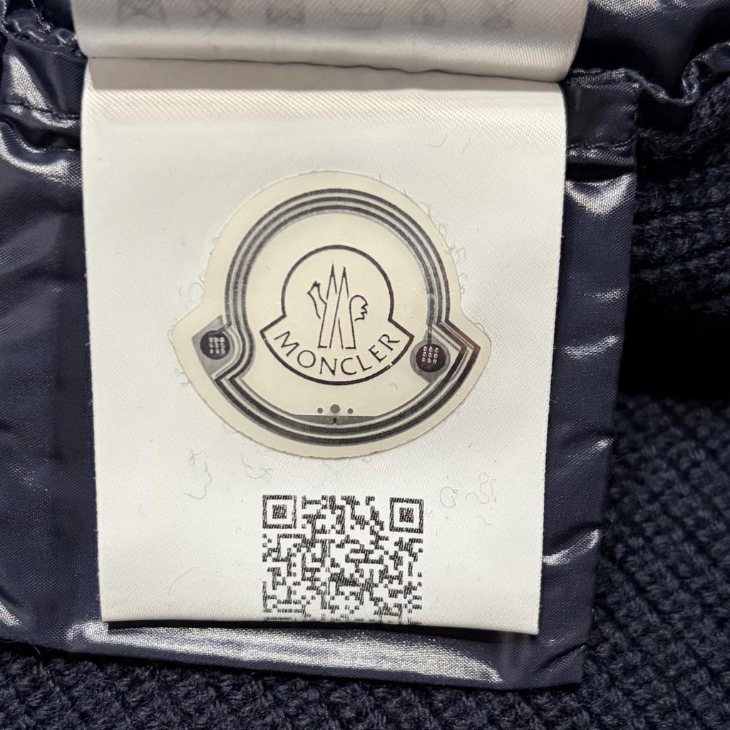 Moncler Пуховый вязаный жакет темно-синий мужской размер L модель E209194166009699Z
