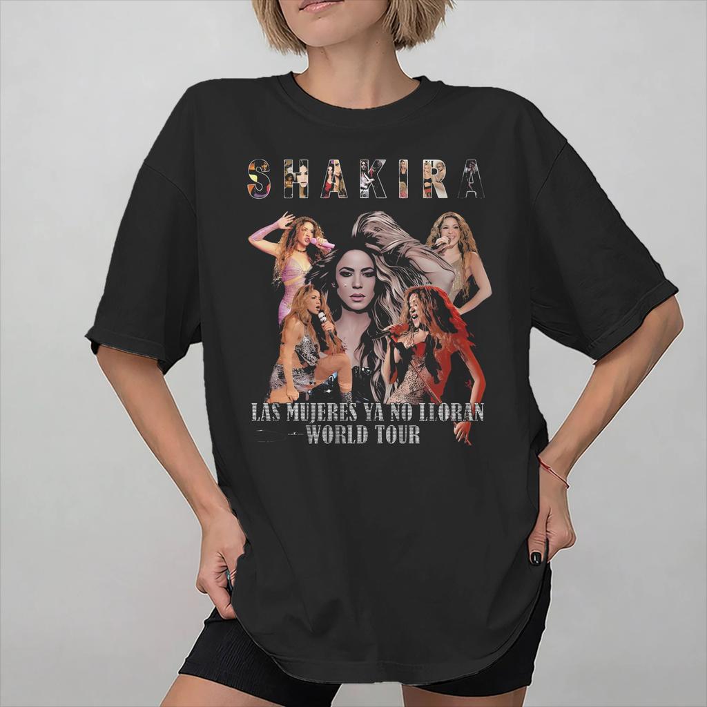 Shakira Las Mujeres Ya No Lloran World Tour Accessories Unisex Women T Shirts Cotton Tee Graphic Printed Tops Tshirt