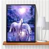 5D Diy Алмазная картина Лунный свет Белая лошадь Набор для вышивки крестом Полная алмазная вышивка Мозаика Художественная картина Стразы Декор Подарок
