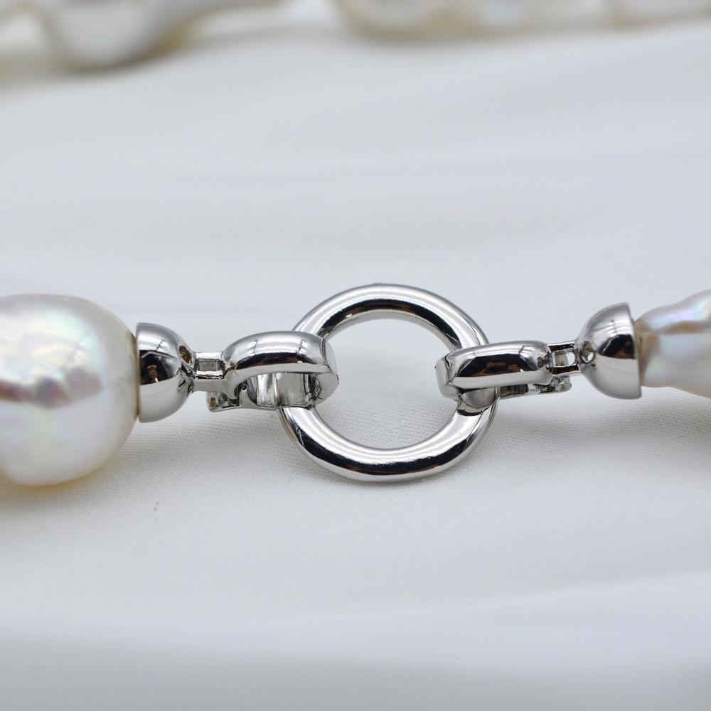 Ожерелье из жемчуга большого размера в стиле барокко, диаметр 17-20 мм, ожерелье из натурального белого жемчуга, пламенный шар, преувеличенное женское ожерелье в стиле барокко