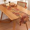 Autumn Leaves Table Runner Non-woven Polyester Fabric for Thanksgiving Holiday Decor, Rectangular Fall Maple Leaf Design