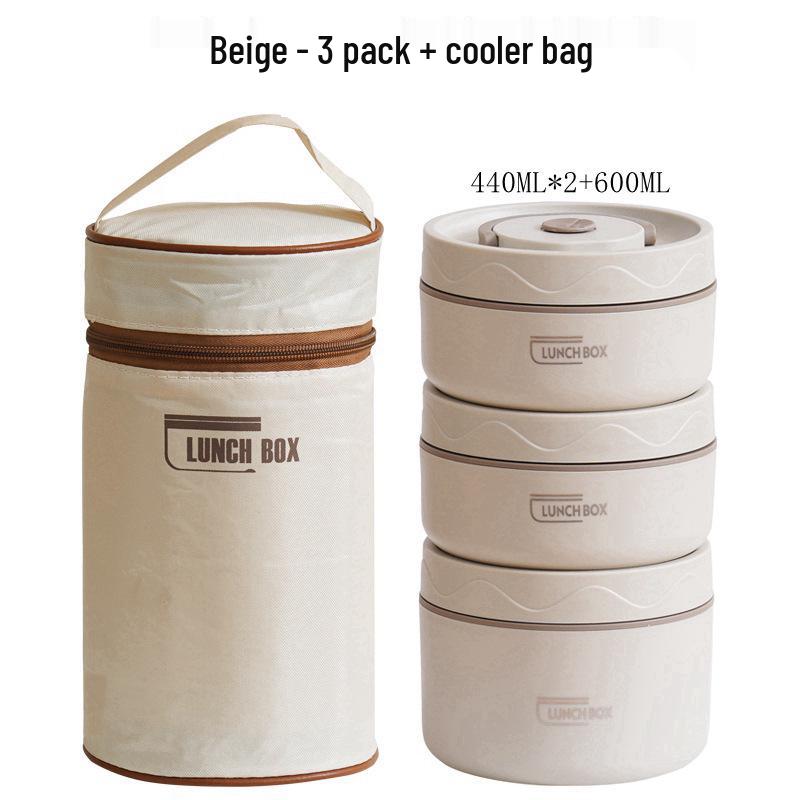 Двухслойный ланч-бокс из нержавеющей стали 304 с крышкой для офисных работников и студентов