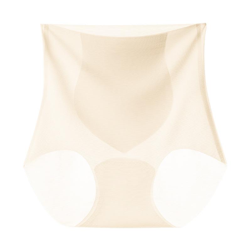 Легкое сетчатое нижнее белье с высокой талией, женские трусики из ледяного шелка, бесшовные дышащие сексуальные ультратонкие трусы большого размера с присосками для живота для женщин