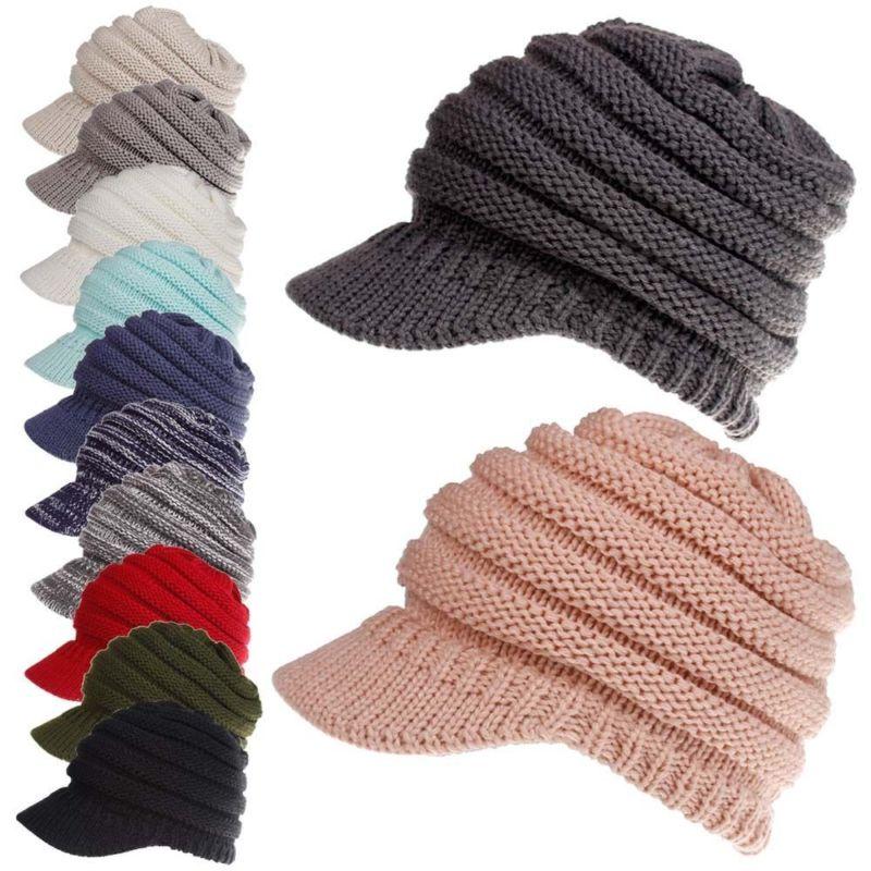 Fashionable Women's Messy Bun Beanie With Soft Stretch Knit For Winter Comfort