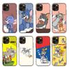 T-92 Tom Jerry Cat Black Sofe Case for iPhone 16 15 Plus 14 13 Mini 12 11 Pro 8 6 6S SE 5 XR XS Max Realme C30 C33 C32 9I VIVO V29 V27 V23 Y36
