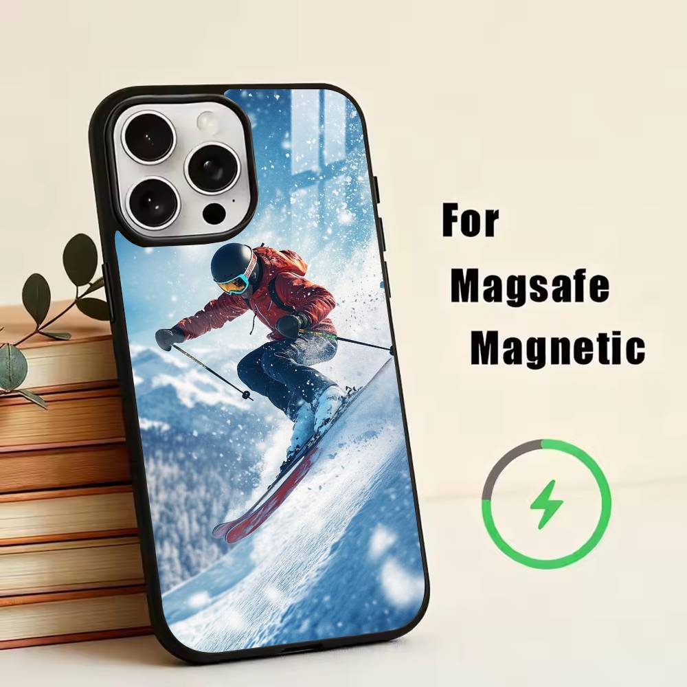 Snow Snowboard Ski -SS  Phone Case For iPhone17,16,15,14,13,12,11 Plus,Pro Magnetic with Magsafe Wireless Charging