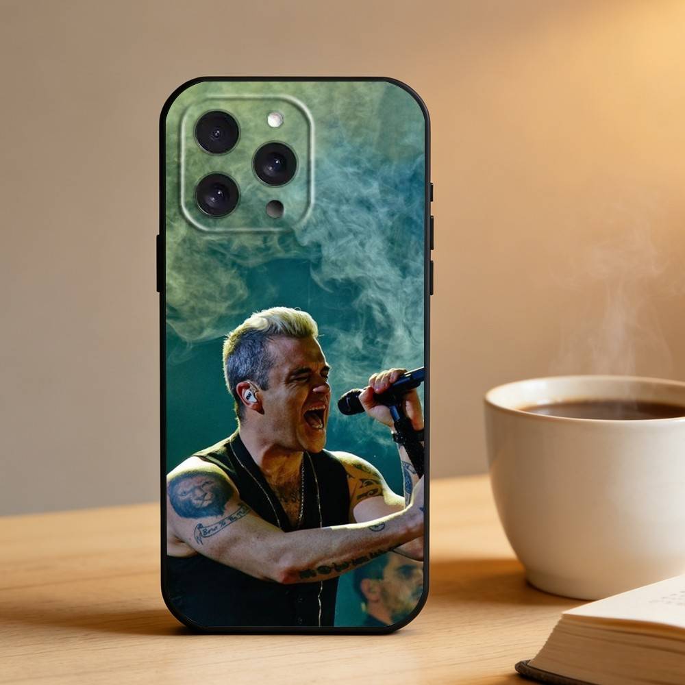 Singer R-Robbie W-Williams Phone Case For iPhone 16,15,14,13,12,17,Pro Max,Plus Silicone Black Case