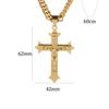 Золотой тон крест Христос Иисус кулон ожерелье из нержавеющей стали звено Rolo цепь тяжелые мужские ювелирные изделия подарок