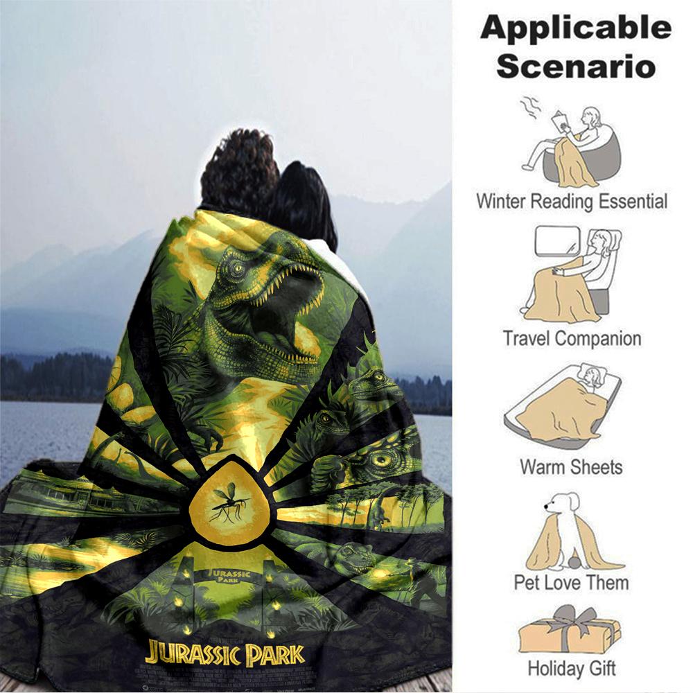 Jurassic Park Adventure Blanket Soft Throw Blanket For Home Bedroom Bed Sofa Travel Office Solid Christmas Blanket