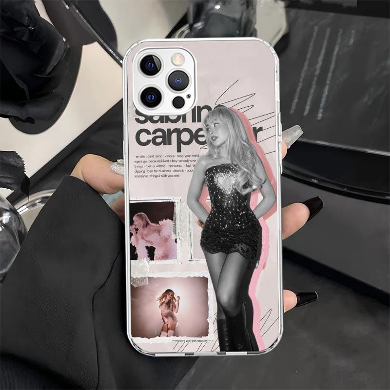 CR66 S-Sabrina C-Carpenter Чехол для телефона для iPhone 11 12 13 Mini 14 15 Plus 16 Pro Max 17 Air 16E 7 8 SE 17ProMax Мягкий чехол Fundas
