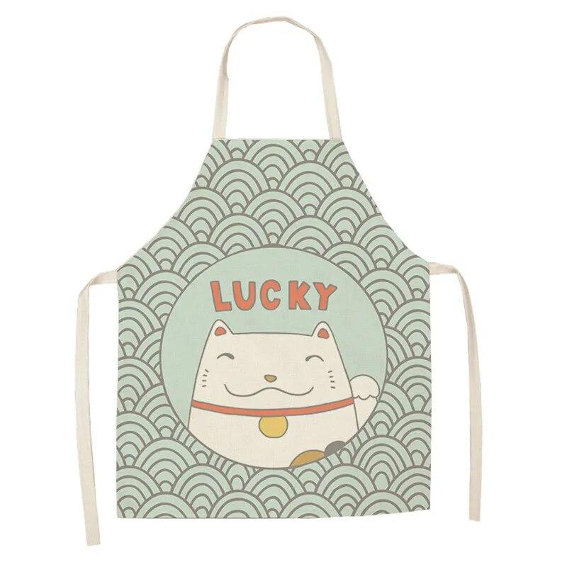 Фартук Lucky Cat, нагрудник, кухонный фартук для приготовления выпечки, мужской и женский фартук, аксессуары для уборки дома