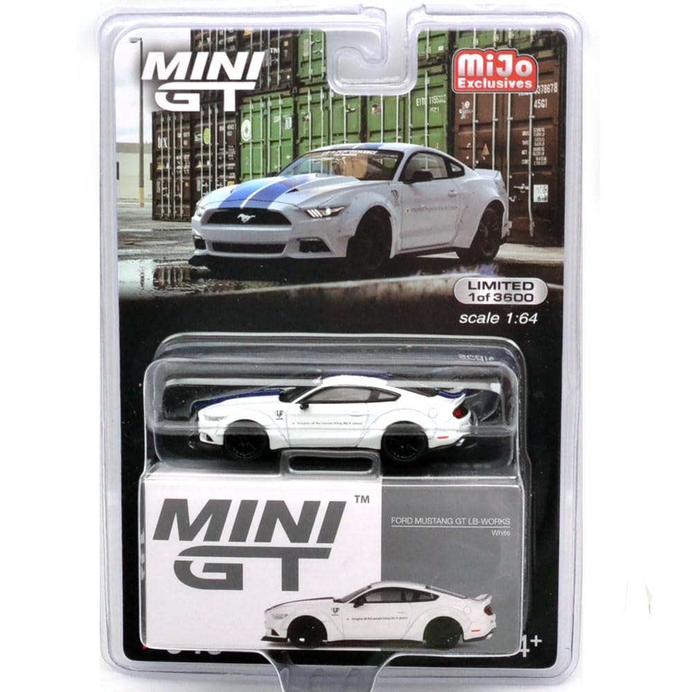 MINI GT Масштаб 1:64 США MiJo Toys Ограниченная серия LB WORKS FORD MUSTANG (WHITE) ФУНТ