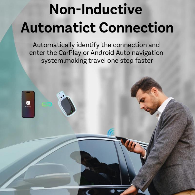 AI Mini Box 2-в-1 Адаптер CarPlay Android Auto, Plug-and-Play Подходит для 99% Штатных Головных Устройств Автомобилей