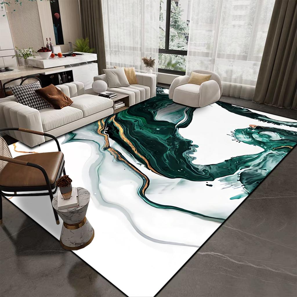 Fashionable Luxury Marble Carpet for Living Room Decoration Home Modern Rugs for Bedroom Non-slip Washable Lounge Floor Mats