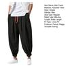 Men Harem Pants Drawstring Waist Baggy Drop Crotch Trousers Casual Loose Trousers with Elastic