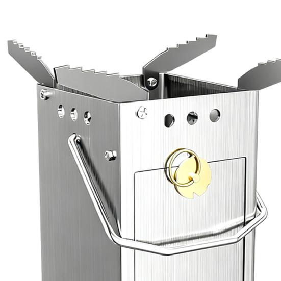 Портативная дровяная печь для улицы, кемпинга, пеших походов, пикника, барбекю, приготовления пищи, ракетная печь с ручкой, нержавеющая сталь, дровяная горелка, походная печь