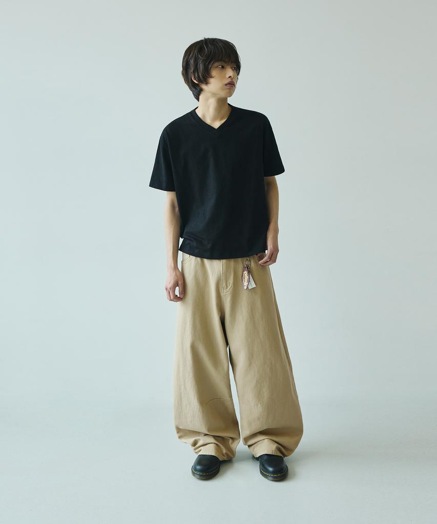 SIGNATURE Summer Wide Curved Dart Cotton Pants [Beige]
