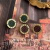 Средневековые ретро серьги-пусеты, винтажные геометрические буквы, старинное золото, серьги в стиле старого Гонконга