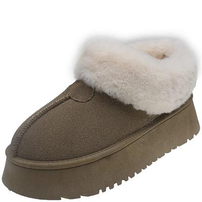 Модные зимние сапоги из искусственного меха для женщин 2024 года, нескользящие плюшевые зимние сапоги для женщин, толстая подошва, теплая хлопковая обувь на платформе, Botas Mujer