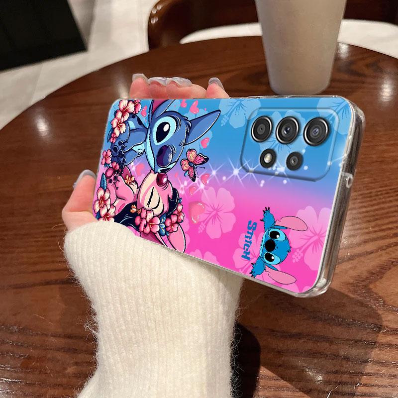 Прозрачный чехол Stitch And Angel Friends для Samsung Galaxy A57 A37 A56 A36 A55 A54 A35 A26 A07 A17 A16 A06 A34 A15 Мягкая крышка Disney