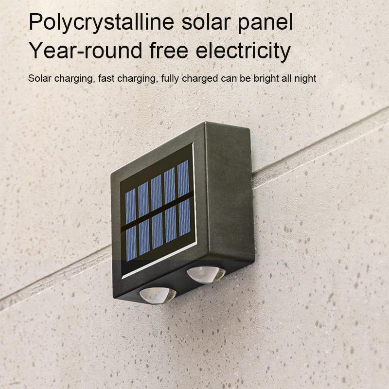 LED Solar Wall Lamp Outdoor Lighting Waterproof Up And Down Glowing Solar Light Courtyard Garden Home Decoration Wall Lights