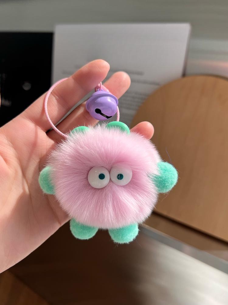 Милый мех кролика выдры, маленький брикет, автомобильный брелок, подвеска, корейская сетка, плюшевая школьная сумка знаменитостей, подвесной подарок