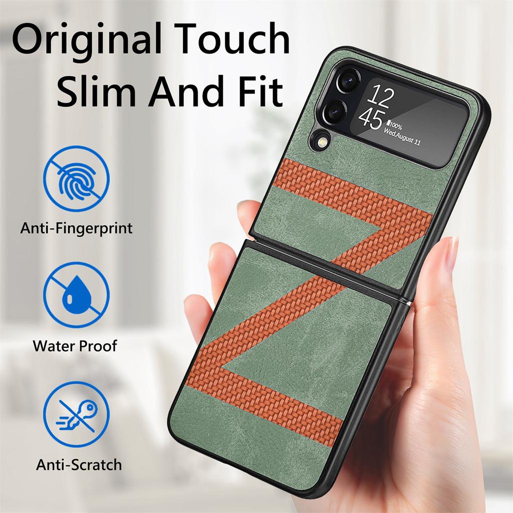 Противоударный ультратонкий кожаный складной чехол для телефона Samsung Galaxy Z Flip 4 5g Zflip4 Flip4 Нескользящий защитный чехол