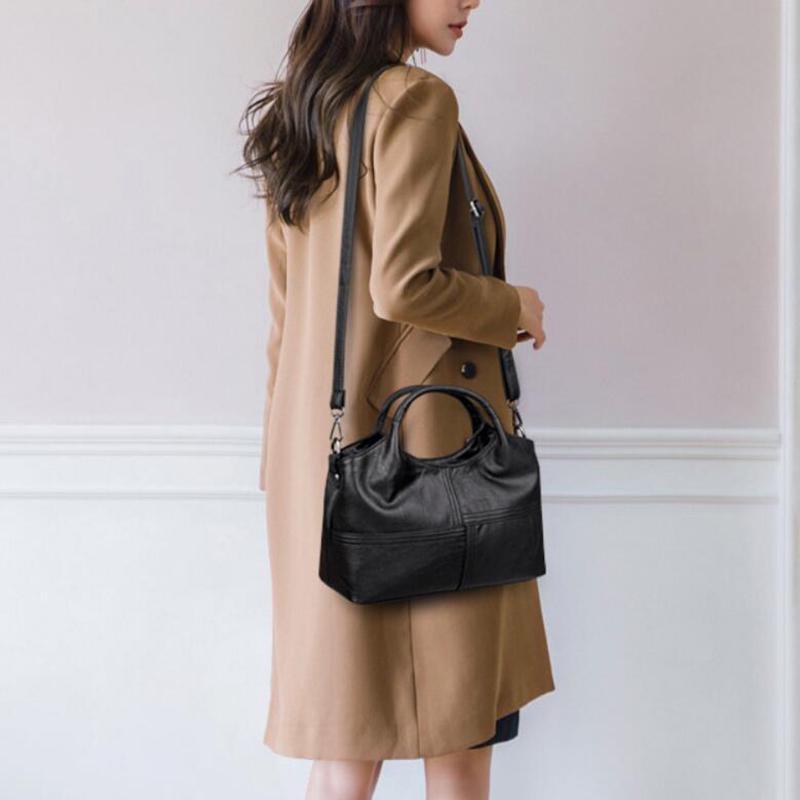 Женская сумка высокого качества из мягкой искусственной кожи, женская сумка через плечо, сплошная сумка через плечо