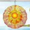 Stained Glass Sunburst Metal Mandala Wind Chime Outdoor Garden Decor for Patio Balcony Unique Gift Idea No Batteries Needed