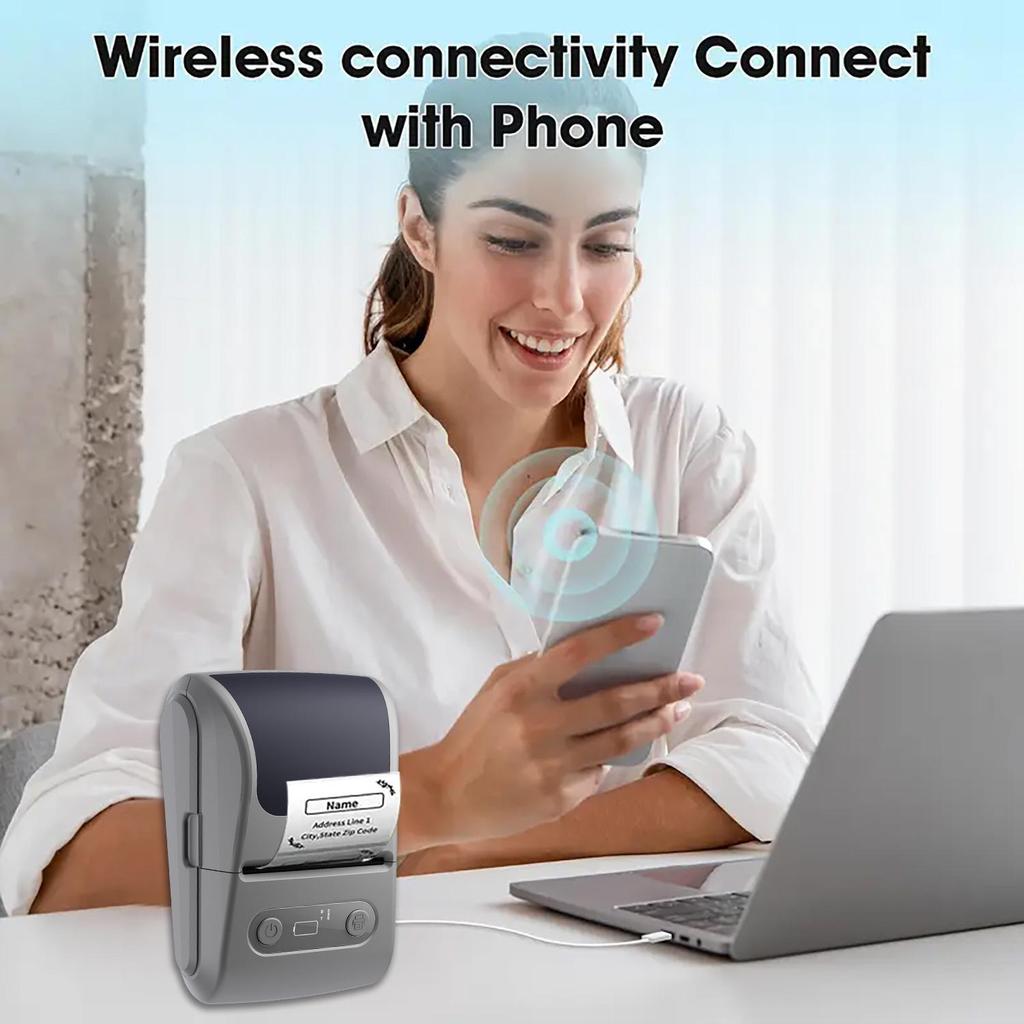 Портативный Bluetooth Мини Термопринтер для Этикеток и Штрихкодов