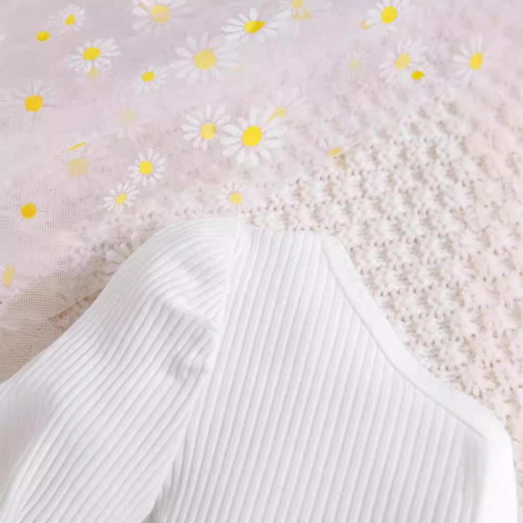 Girls' Suit Summer Children's Solid-color Short-sleeved Top and Denim Shorts