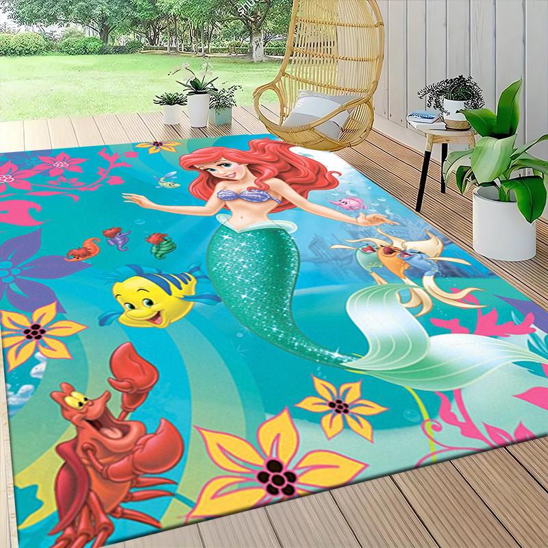 Mermaid Fantasy Underwater World Carpet Rug Soft Washable Antislip Home Living Room Sofa Mats Personalized Christmas Rug