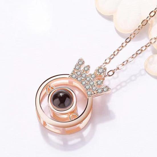 Picture Necklace Personalized Photo Projection Necklace Memorial Valentine's Day Birthday Gifts for Wife Girlfriend
