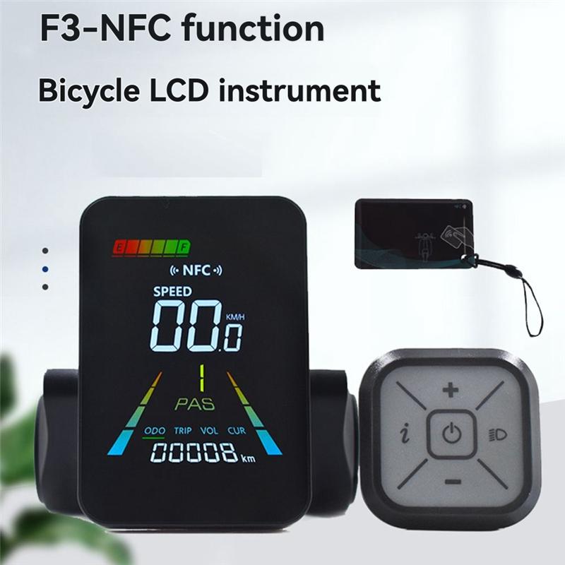 AB96-F3 Электровелосипед NFC LCD Дисплей Анимированный Цветной Измеритель 24В/36В/48В/60В UART Электросамокат NFC LCD Дисплей Спидометр