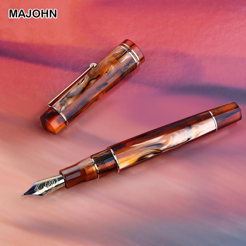 Перьевая ручка MAJOHN M800 Немецкий наконечник BOCK Двухцветный Позолоченный Наконечник для Практики Письма Каллиграфии Школьные Принадлежности Канцелярские Товары